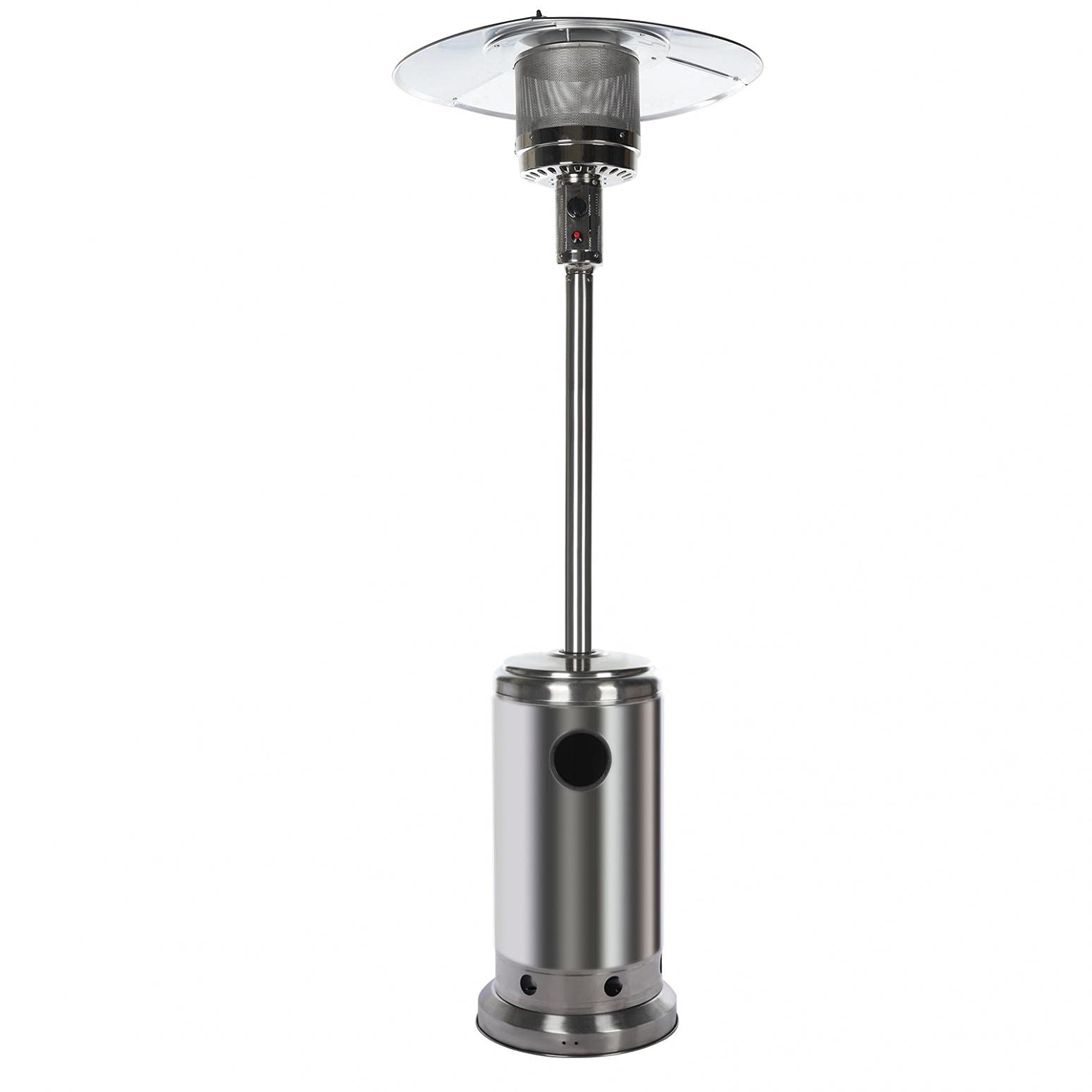 VICXYY 48,000 BTU Stainless Steel Propane Patio Heater with Wheels & Cover - Outdoor Gas Heater for Backyard, Deck, Garden, and Patio Use