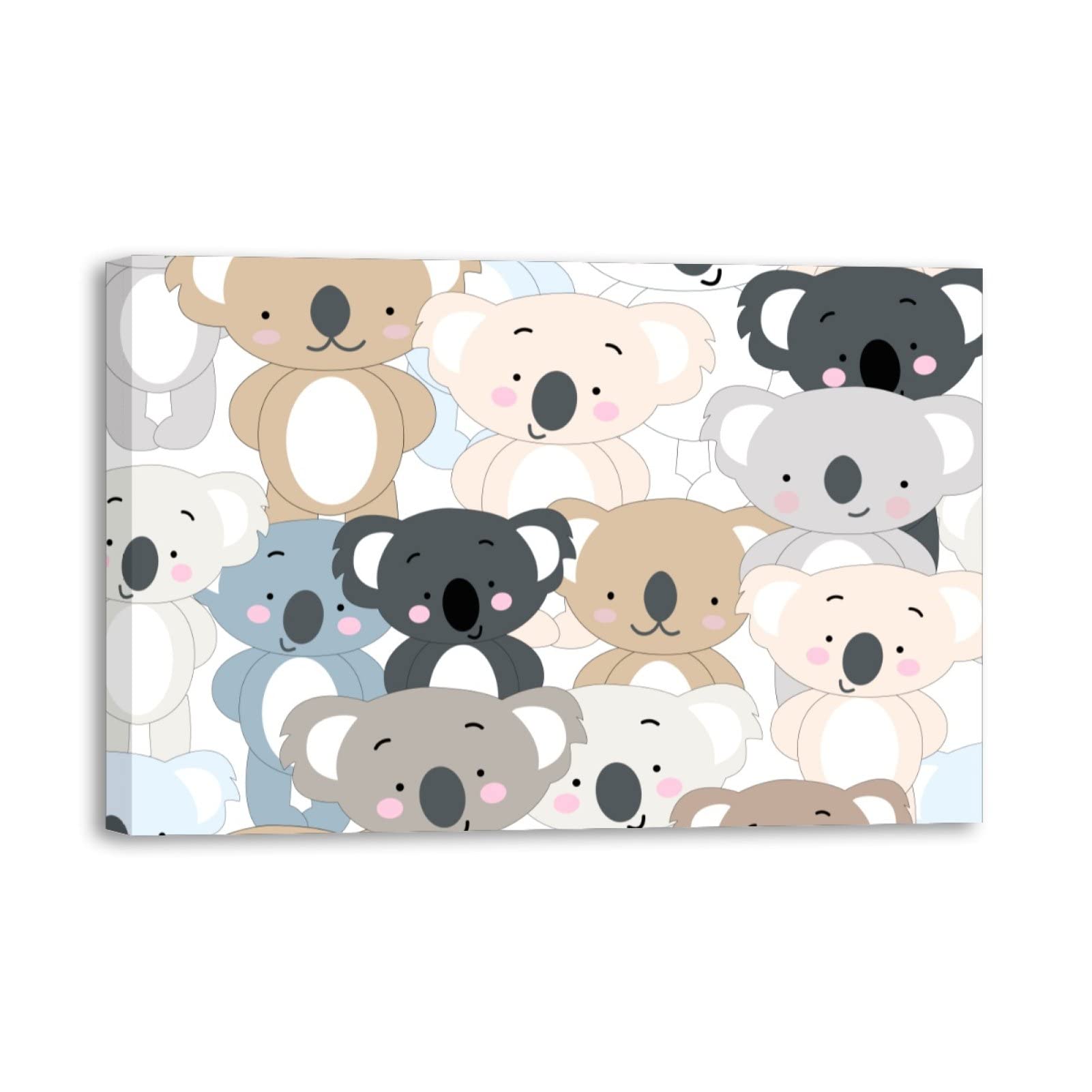 Cute Koala Bear Canvas Wall Art - Modern Framed Painting Print for Living Room, Bedroom & Bathroom Decor | Nature-Inspired Home & Office Wall Decorations
