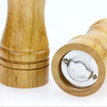 Premium Wooden Salt and Pepper Grinder Set - Adjustable Ceramic Spice Mill for Kitchen, Cooking & Dining | Hand Crank Manual Seasoning Grinder for Fresh Herbs, Peppercorns & Sea Salt