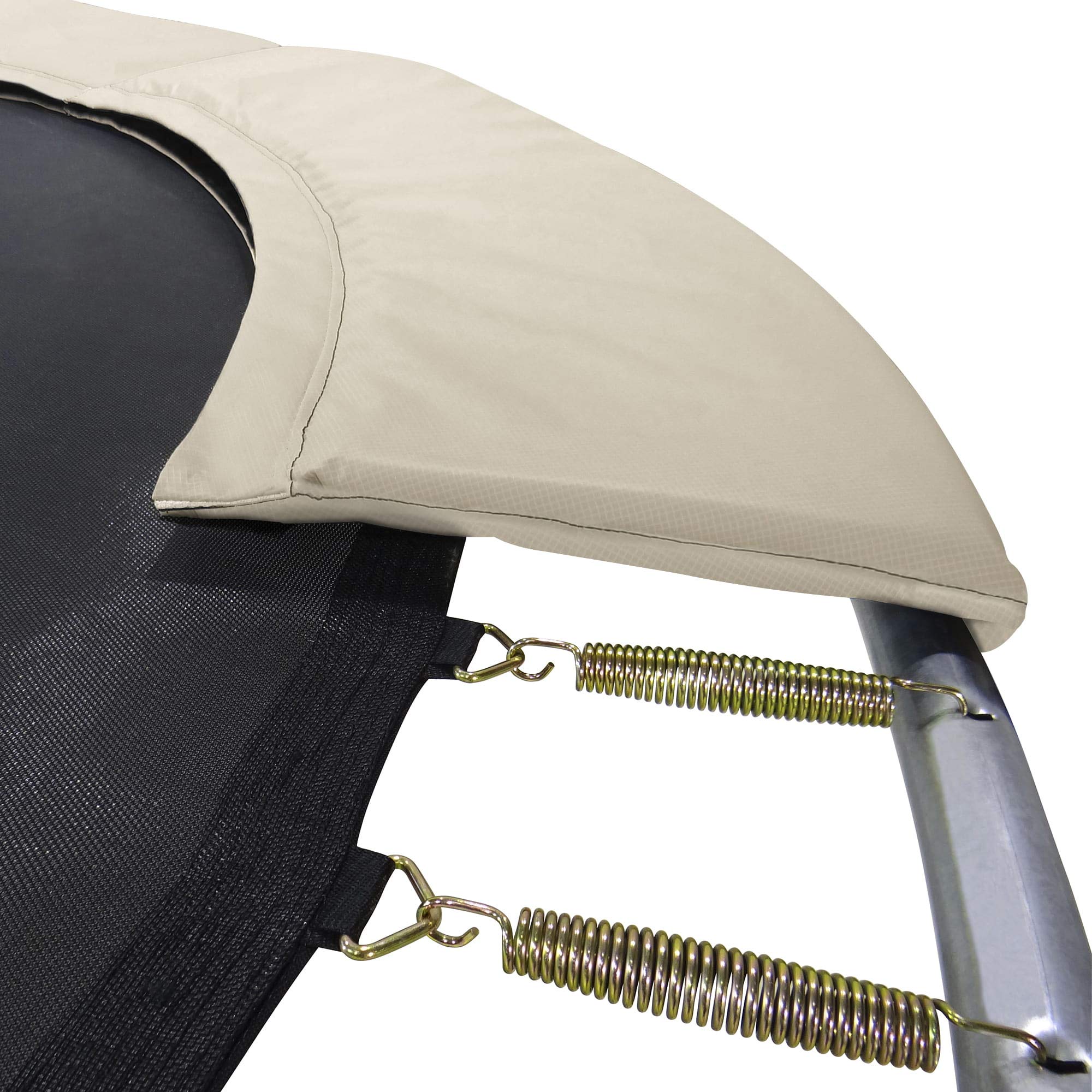 Kangui - Trampoline JUMPI Taupe/Green - 8.2-10 ft (250-305 cm) - 11.8-14.1 ft (360-430 cm) with Safety Net, Ladder, Protective Cover & Anchor Kit - Perfect for Backyard Fun, Kids Outdoor Play & Family Exercise
