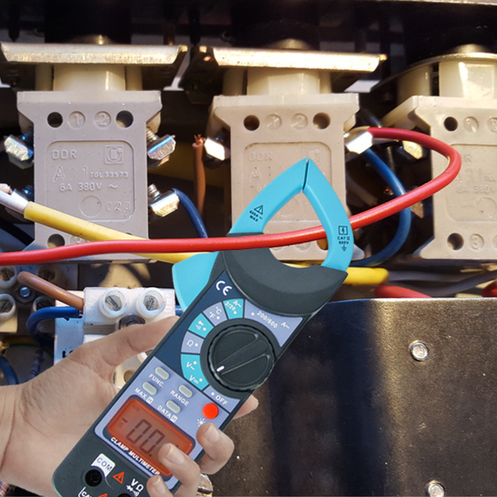 Digital Clamp Meter - AC/DC Current Voltage Tester with Audible Continuity & Resistance Measurement - Perfect for Electricians, HVAC Technicians & DIY Home Electrical Projects