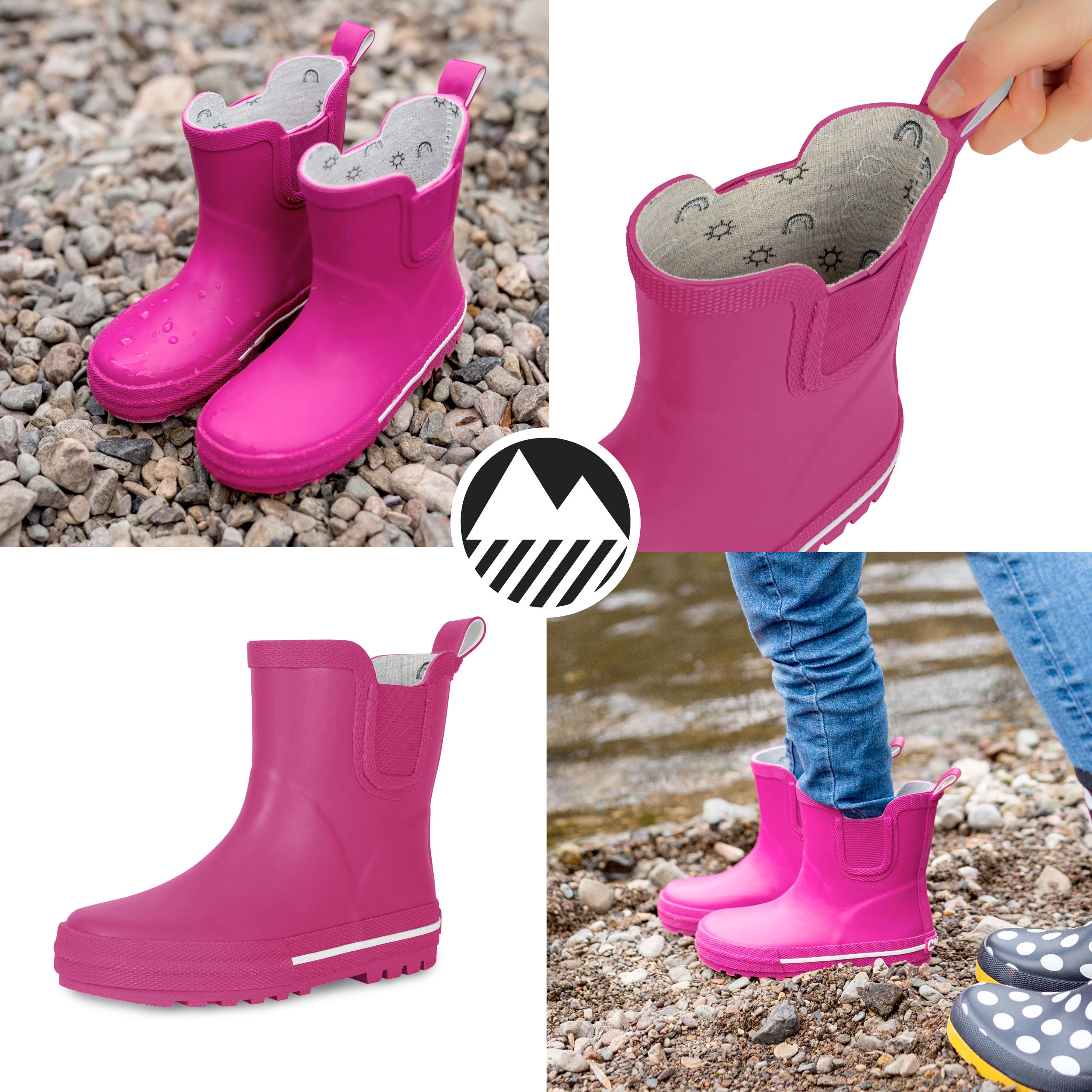 Kids' Paddlebeck Short Rain Boots - Waterproof Rubber Booties for Boys & Girls - Perfect for Puddles, Gardening & Outdoor Play