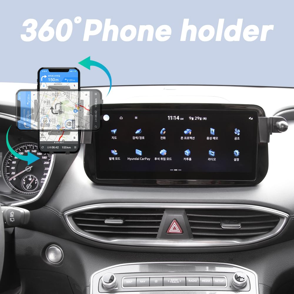FICS Universal Car Phone Holder Mount - Compatible with Hyundai Santa Fe 2023, Custom Phone Accessory for Safe Driving & Navigation | Perfect for Road Trips, Commuting & Hands-Free Calling