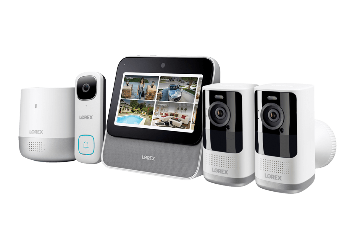 Lorex Smart Home Security System - 2K Wireless Cameras, 2K Video Doorbell & Range Extender | Indoor/Outdoor Surveillance for Home & Business Protection