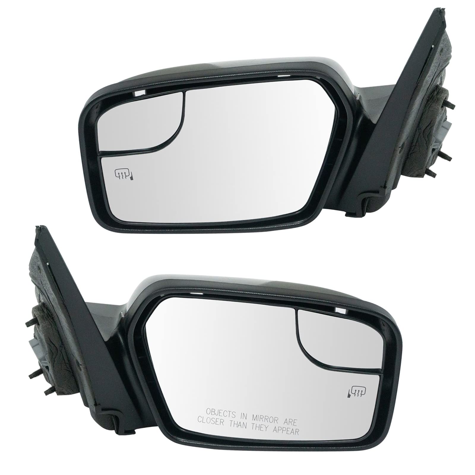 Heated Power Side Mirror Set with Puddle Light - Compatible with 2011-2012 Ford Fusion & Mercury Milan (Driver & Passenger Side) - FO1320423 FO1320424 FO1321423 FO1321424 - Perfect for Night Driving and Winter Weather Conditions
