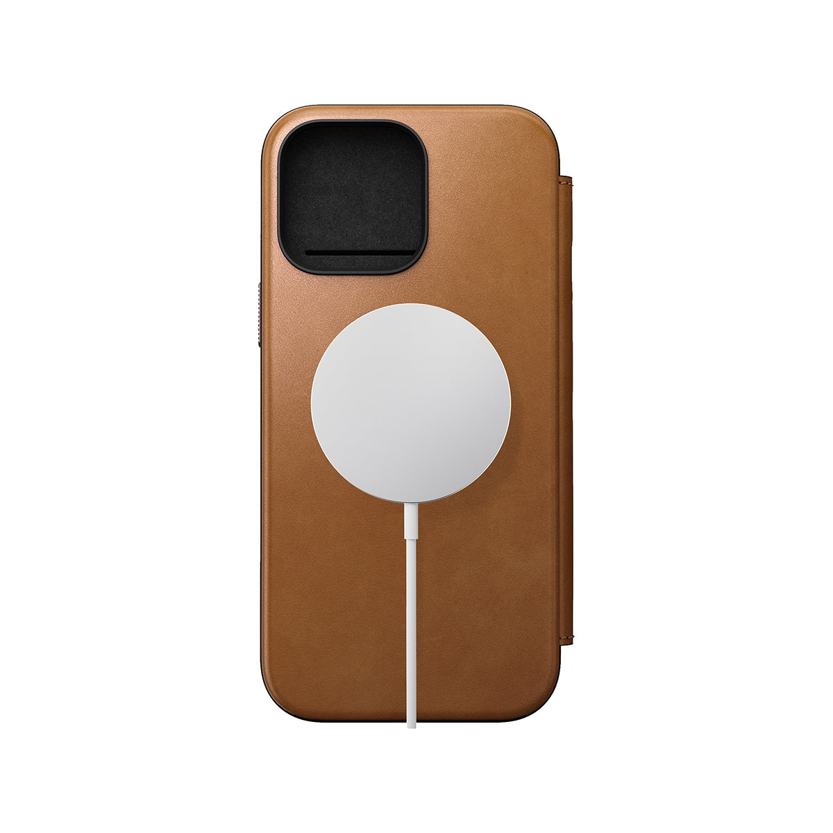 Premium Genuine Leather Folio Case for iPhone 16 Pro Max - English Tan | Slim Protective Wallet Cover with Card Slots | Perfect for Business Professionals & Travel