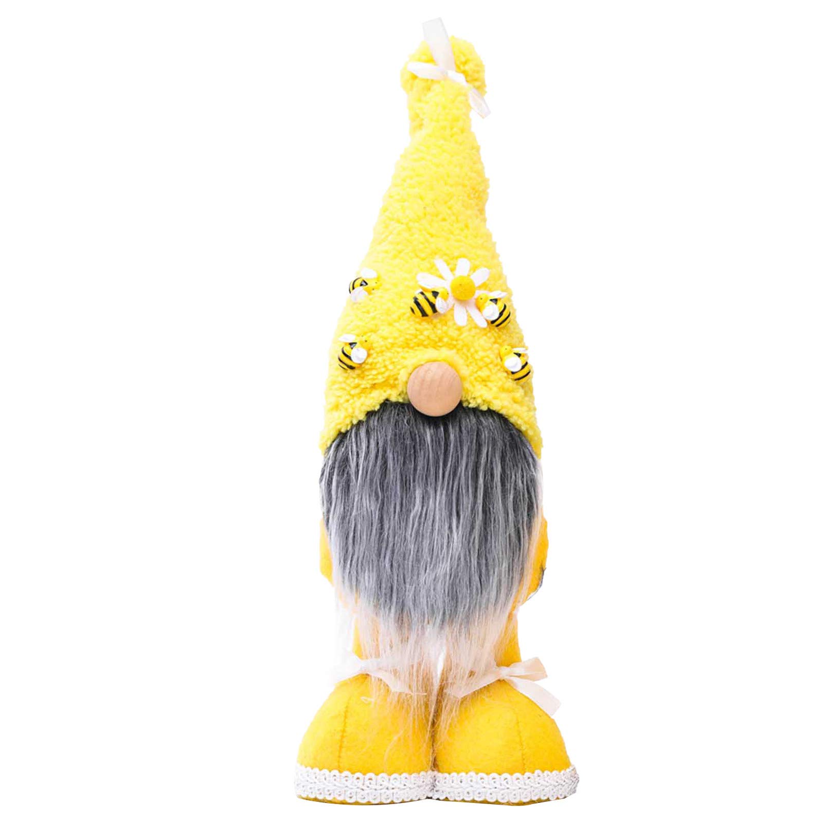1PC Faceless Bee Gnome Doll - Handmade Wooden Home Decor for Living Room, Kitchen & Garden - Perfect for Bee Festival, Spring Decor & Outdoor Ornaments