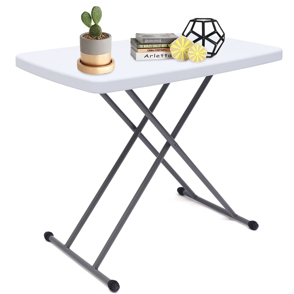 Adjustable Folding TV Tray Table - Portable Laptop Desk with Anti-Skid Feet for Eating, Working & Relaxing - Perfect for Bed, Sofa, Office & Small Spaces - Sturdy & Lightweight Design for Dining, Studying or Watching TV