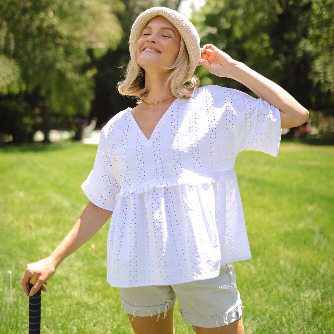 White Baby Doll Blouse for Girls - Soft & Comfortable Toddler Tops - Perfect for Playdates, Parties & Everyday Wear