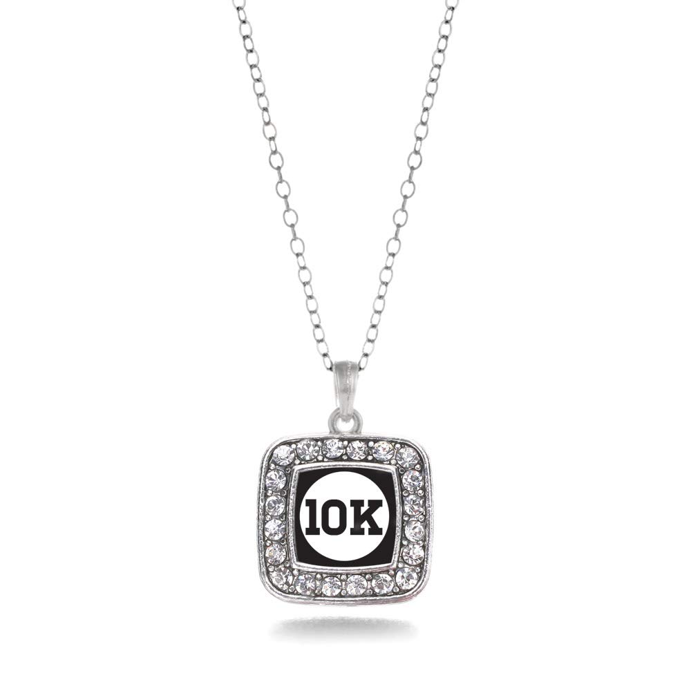 Inspired Silver - 18 Inch Sterling Silver Square Charm Necklace with Cubic Zirconia | Elegant Jewelry Gift for Women | Perfect for Weddings, Anniversaries & Special Occasions