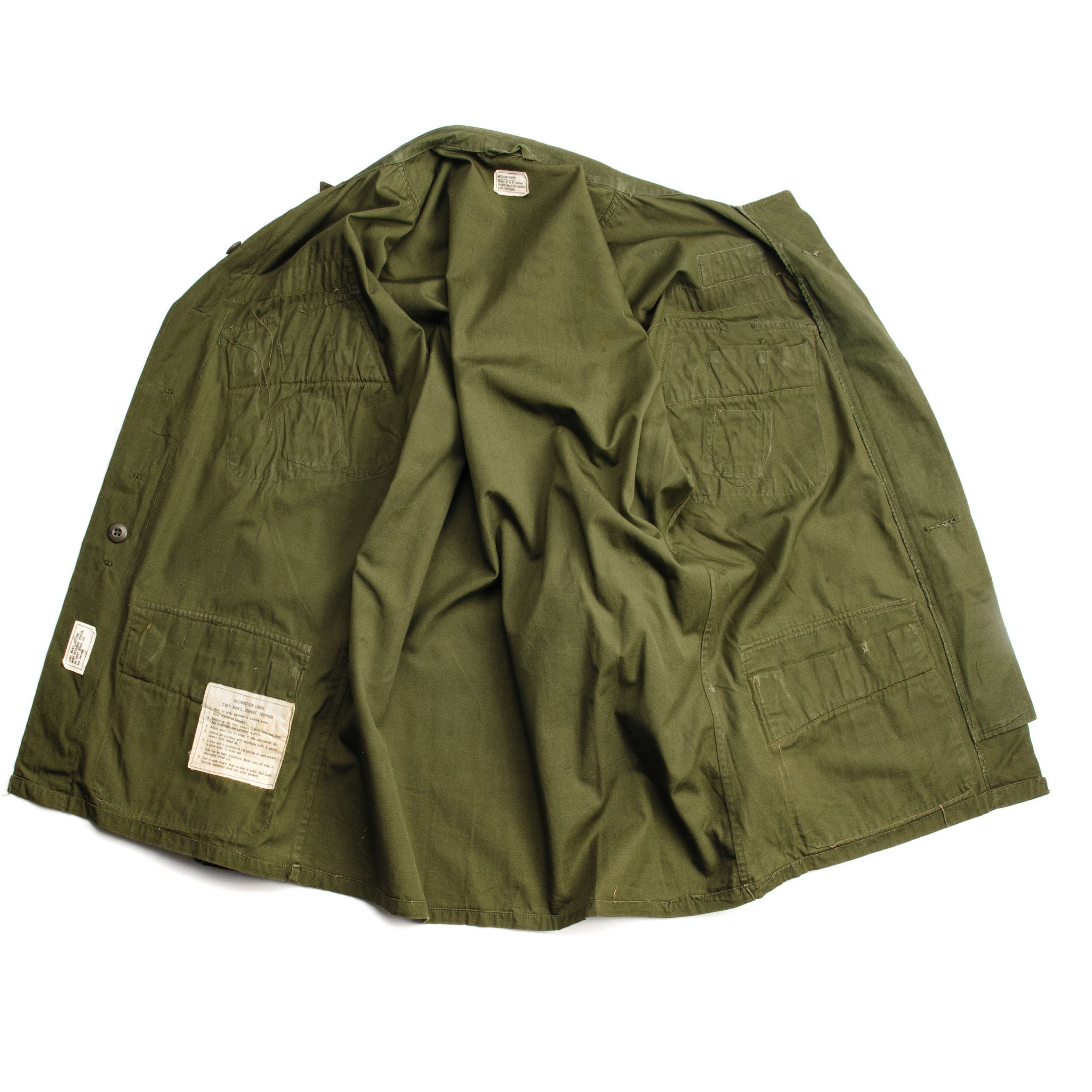 Original US Army Tropical Combat Jacket 2nd Pattern 1966 Vietnam War - Medium Short Size with ARVN Special Forces, South Vietnamese Regional Forces, MACV & Infantry Patches - Perfect for Military Reenactments, Collectors & History Enthusiasts