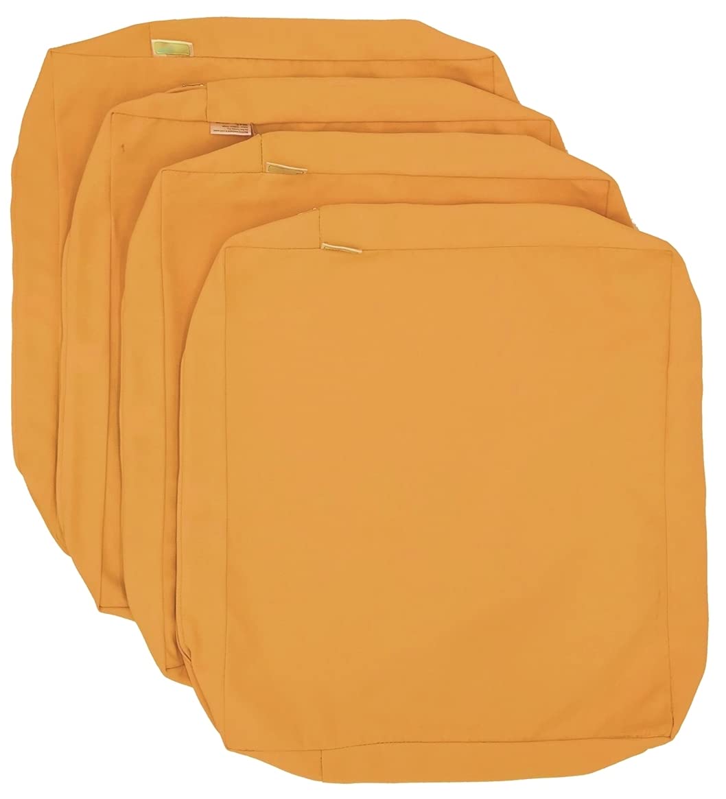 Sunflower Yellow Outdoor Waterproof Patio Chair Cushion Covers - 24x22x4 Inches (Set of 4) - All-Weather Resistant Seat Pillows for Garden, Deck, Poolside & Porch Furniture
