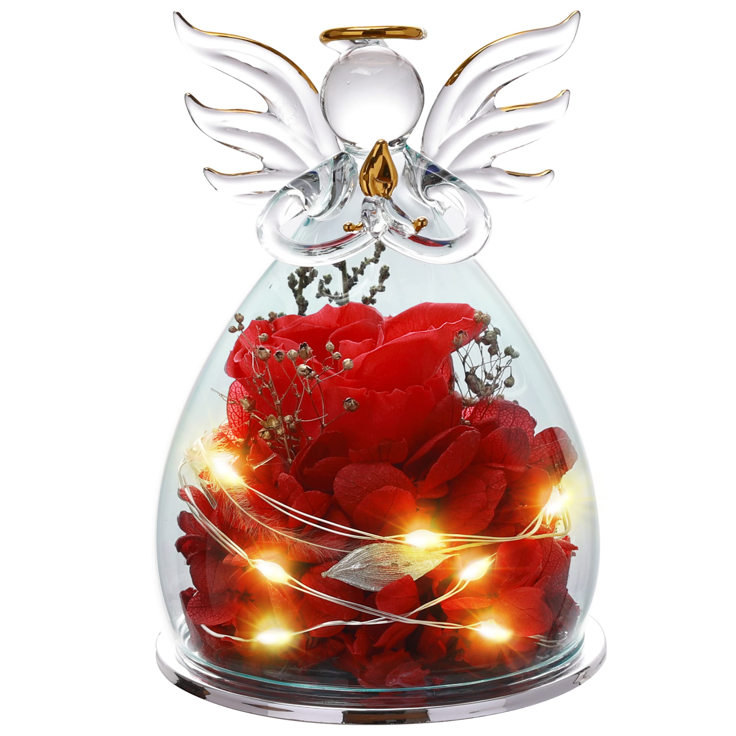 ANLUNOB Preserved Rose Gift with LED Light - Eternal Flower for Mother's Day, Anniversary, Birthday, Valentine's Day - Perfect Gift for Mom, Girlfriend, Wife, Grandma - Romantic Home Decor & Keepsake