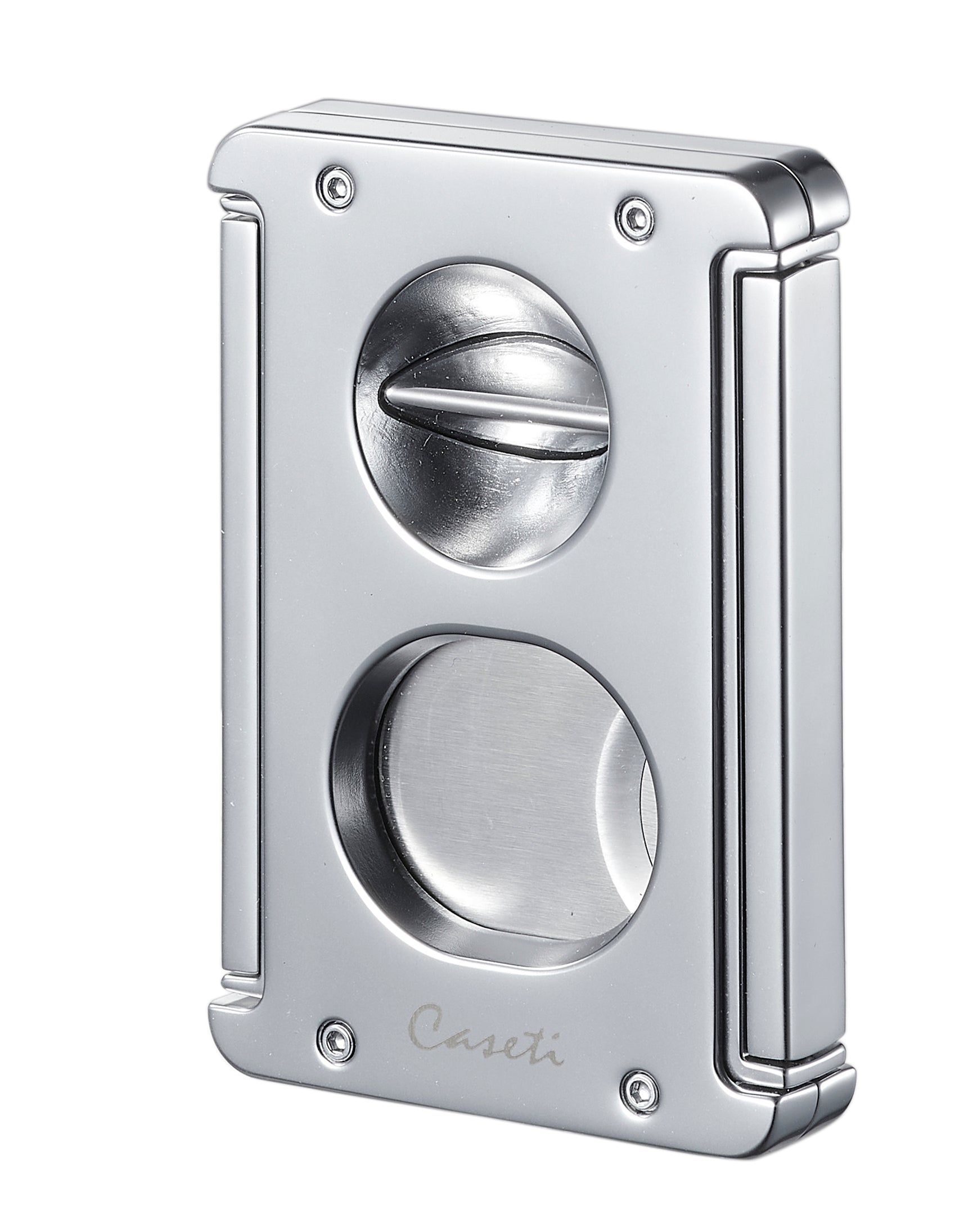 Premium Caseti Trident X 3-in-1 Cigar Cutter - Stainless Steel Chrome Finish for Perfect Cuts | Ideal for Cigar Enthusiasts & Gifts | Home, Office & Outdoor Use