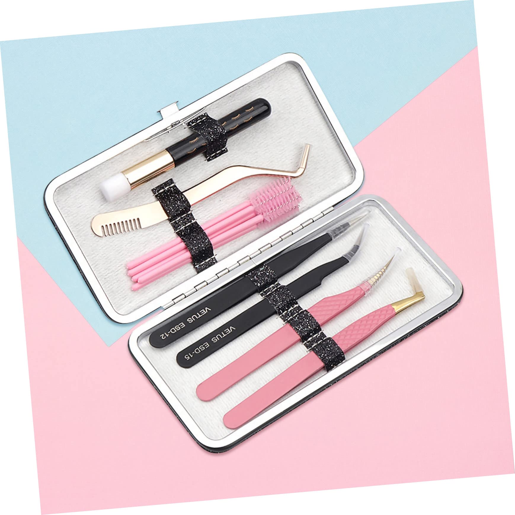 Professional Eyelash & Nail Tweezers Storage Bag - Shockproof PVC Makeup Tool Organizer for Eyelash Extensions, Gel Nail Kits & Beauty Accessories | Perfect for Salon, Travel & Home Makeup Organization