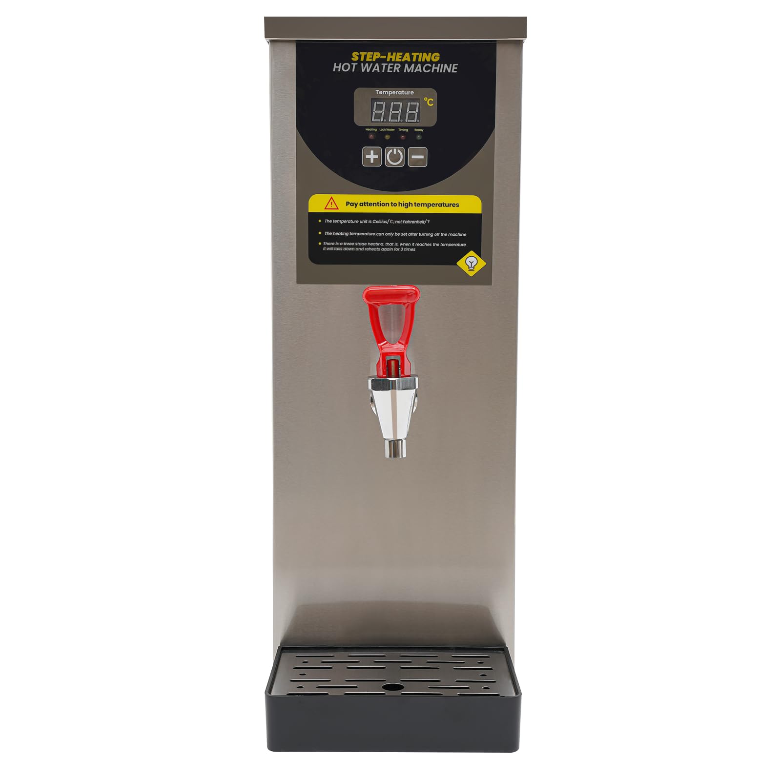 Commercial Hot Water Dispenser with Spigot - 9 Gallon/Hour Electric Water Boiler Warmer, 30-100℃ Adjustable Temperature, 2 Gallon Stainless Steel Hot Water Machine for Tea & Coffee Shops, Offices, Restaurants (Silver) - Perfect for Brewing Tea, Making Coffee, and Instant Noodles