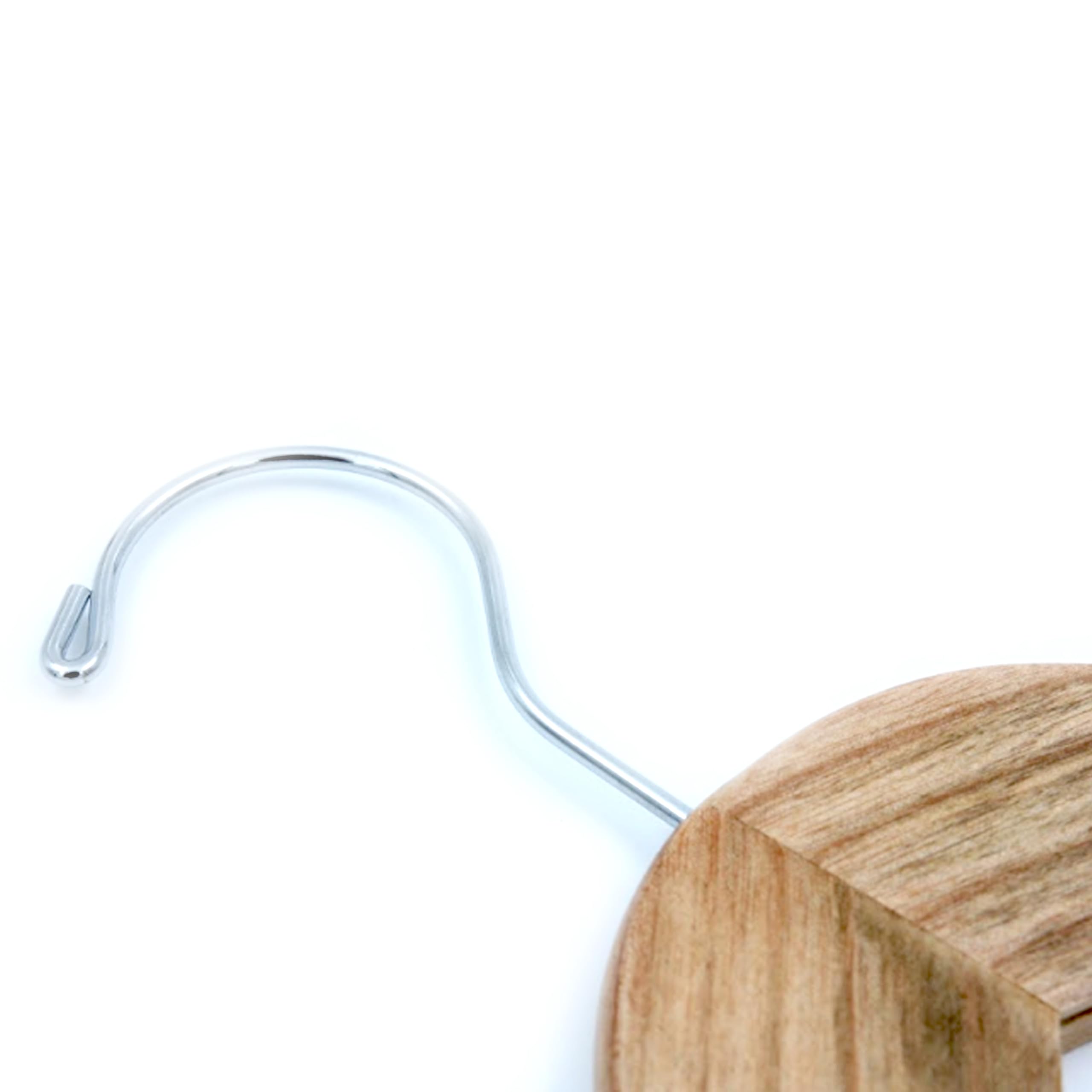 SSWBasics 17 Inch Bamboo Clothes Hangers - Pack of 50 - Space Saving Non-Slip Garment Hangers for Closet Organization, Wardrobe Storage & Travel Use