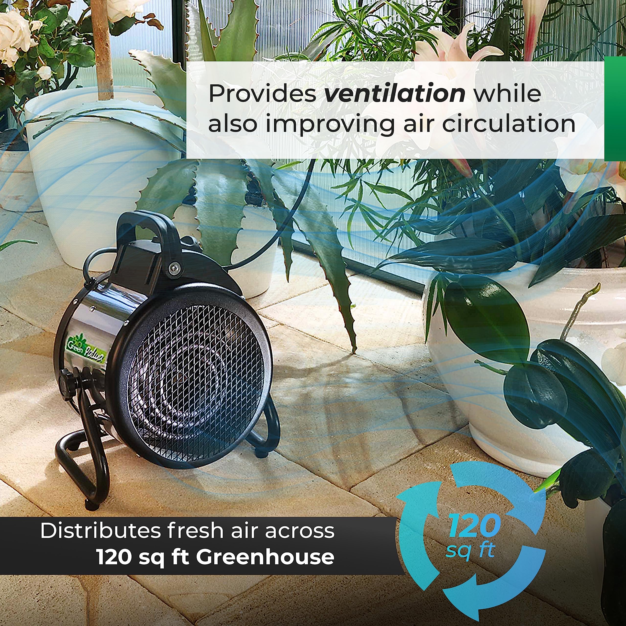 PAL 2.0/USDT Palma Greenhouse Heater with Digital Thermostat - 1500W Fast Heating for Indoor Grow Tents, Greenhouses, Garages & Outdoor Use - Energy Efficient 11