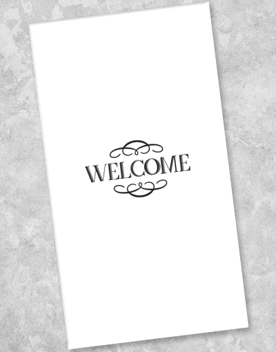 Premium Black Guest Towel Napkins - Classic Welcome Design (36 Count) - Perfect for Parties, Weddings & Home Decor
