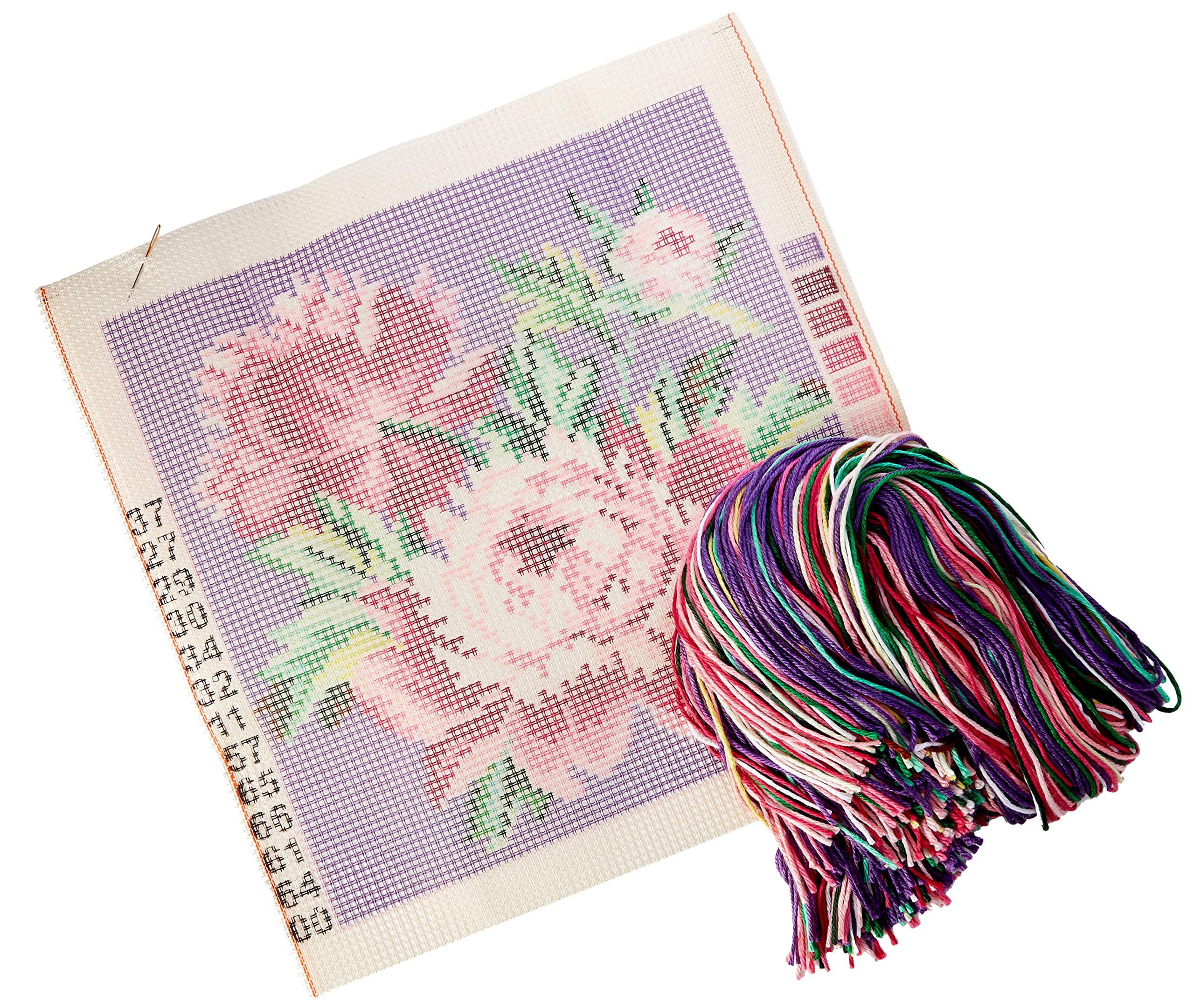 Cross Stitch Cushion with Cabbage Rose Design - Handmade Art Collection Home Decor for Living Room, Bedroom & Sofa