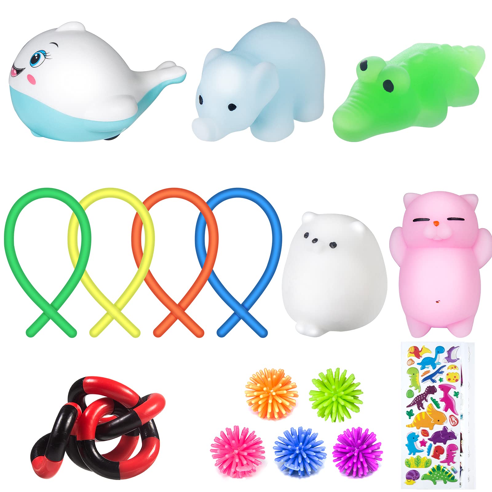 21-Piece Sensory Fidget Toys Set for Stress Relief - ADHD, Anxiety & Autism Therapy Tools for Adults & Kids - Relaxing Fidget & Squeeze Toys for Home, Office & Classroom Use