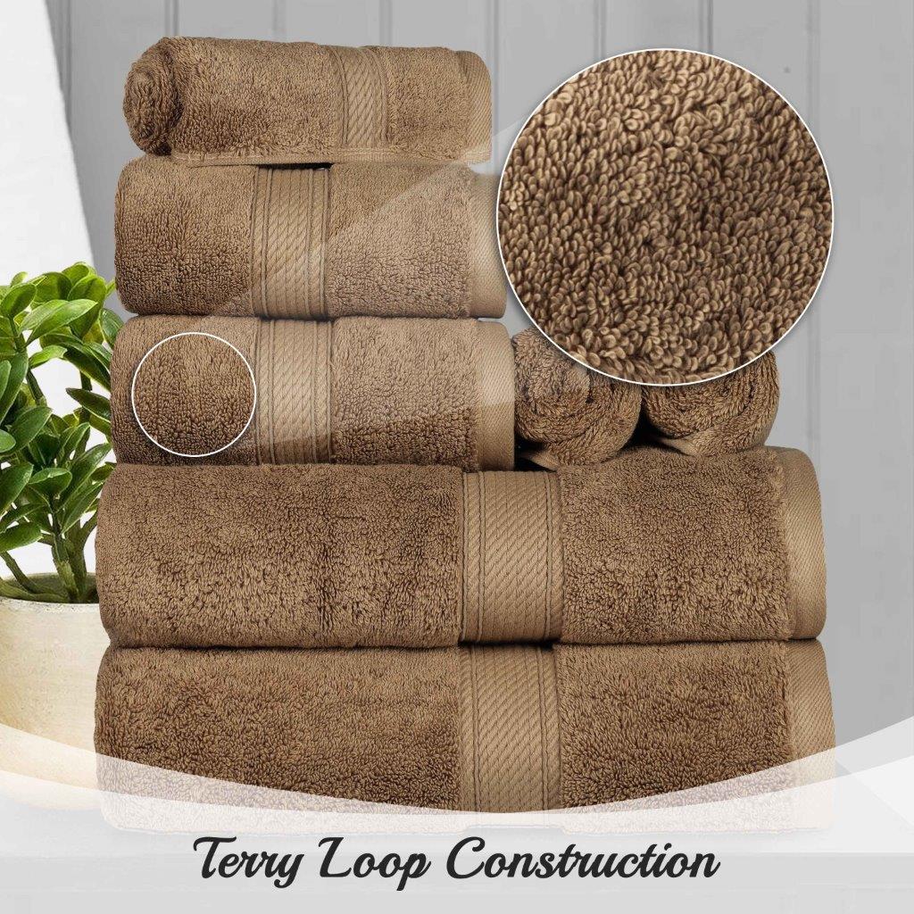 Premium 8-Piece Egyptian Cotton Towel Set - Ultra Soft, Heavyweight & Plush for Bath, Spa & Luxury Home Decor