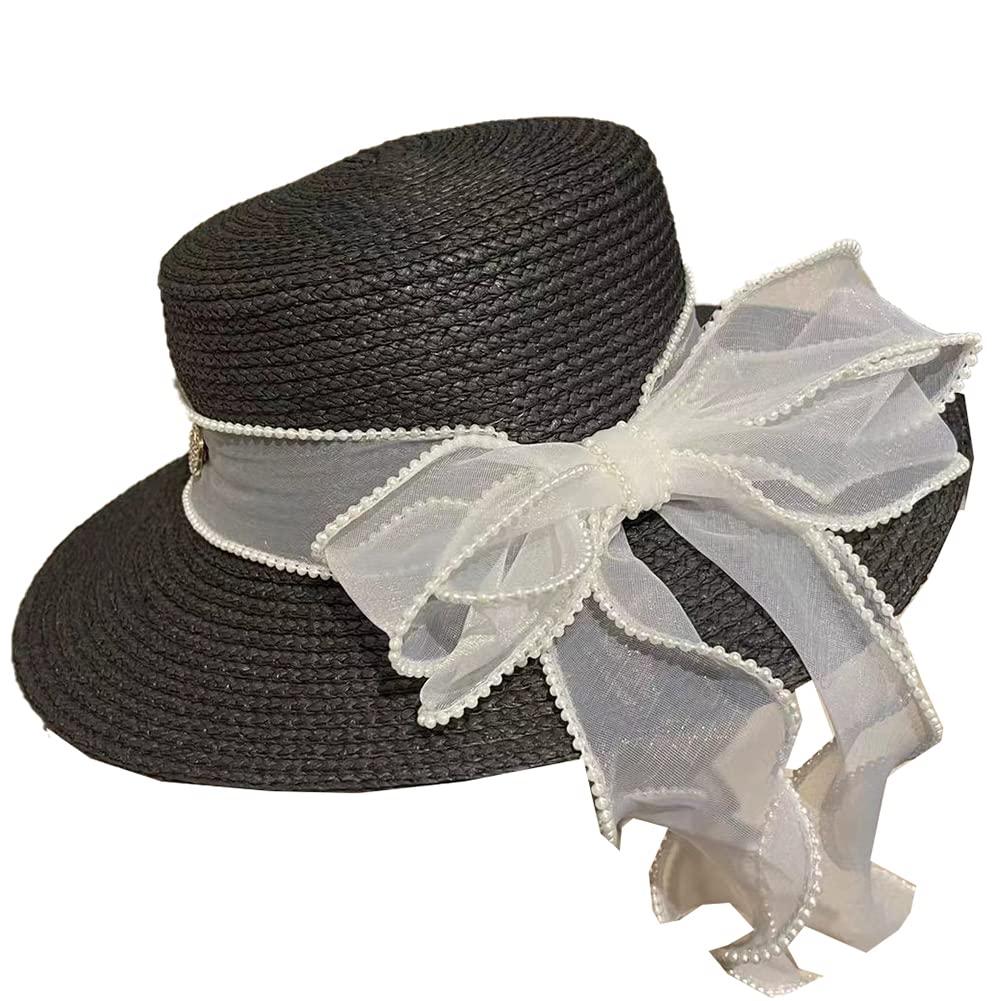 Stylish UV Protection Straw Fedora Hats for Women & Men - Summer Beach Sun Hat with Wide Brim for Outdoor Activities, Travel, and Vacation