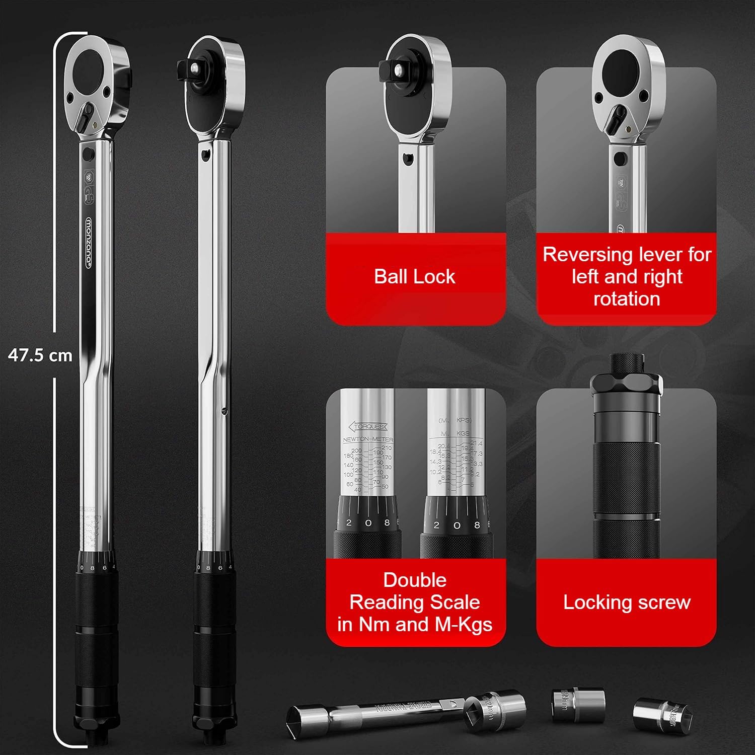DEUBA® 3 Ton Hydraulic Trolley Jack & 6-Piece Torque Wrench Set - Heavy Duty Car Lift for SUV, Truck & Auto Repair (135-400mm Lift Range, 1/2