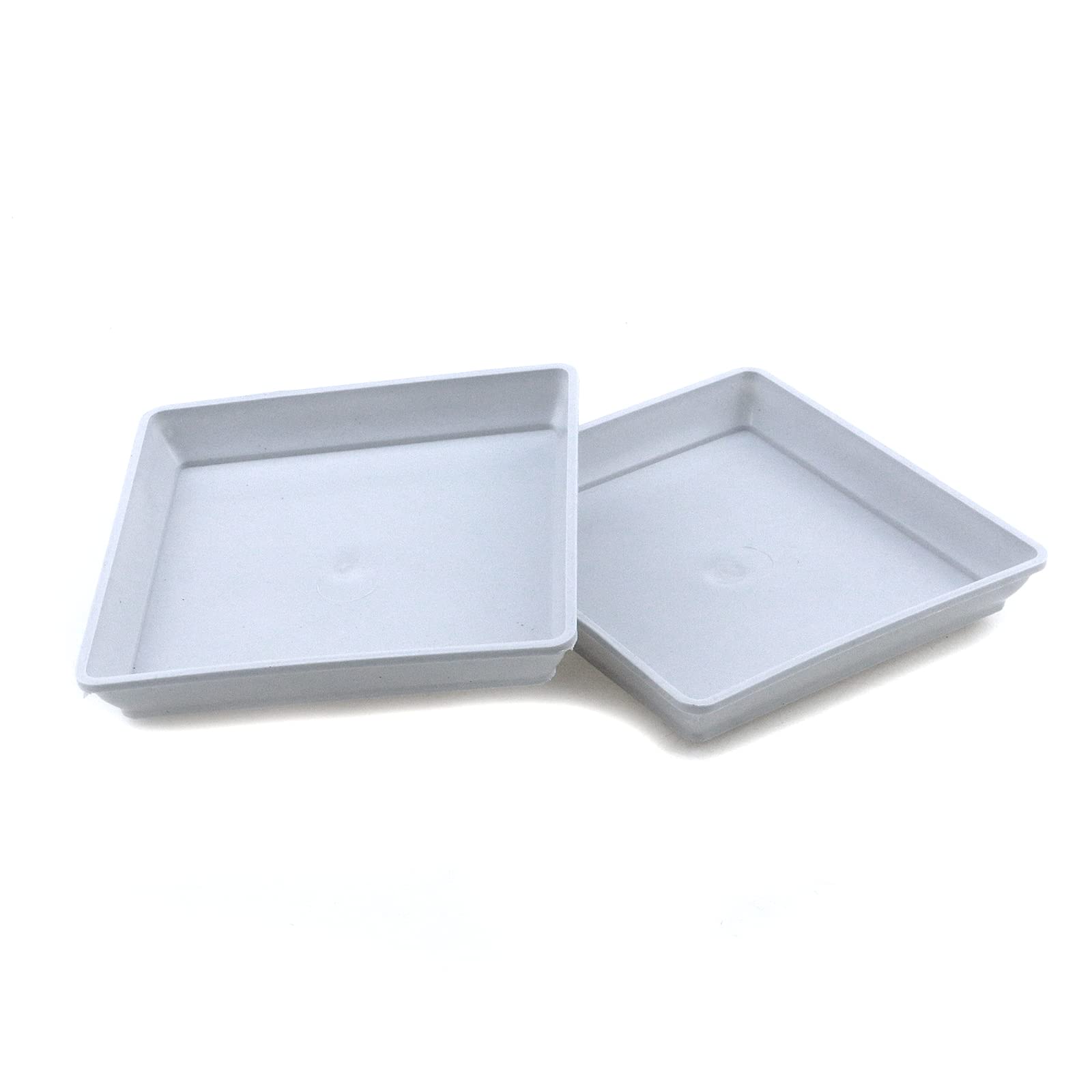 10 Pack White Square Plant Saucers 4.7