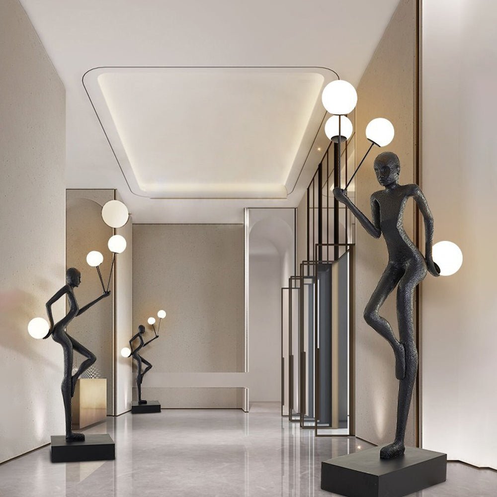 Modern Juggling Sculptor Floor Lamp - Adjustable LED Standing Light for Living Room, Bedroom & Office - Artistic Home Decor Lighting