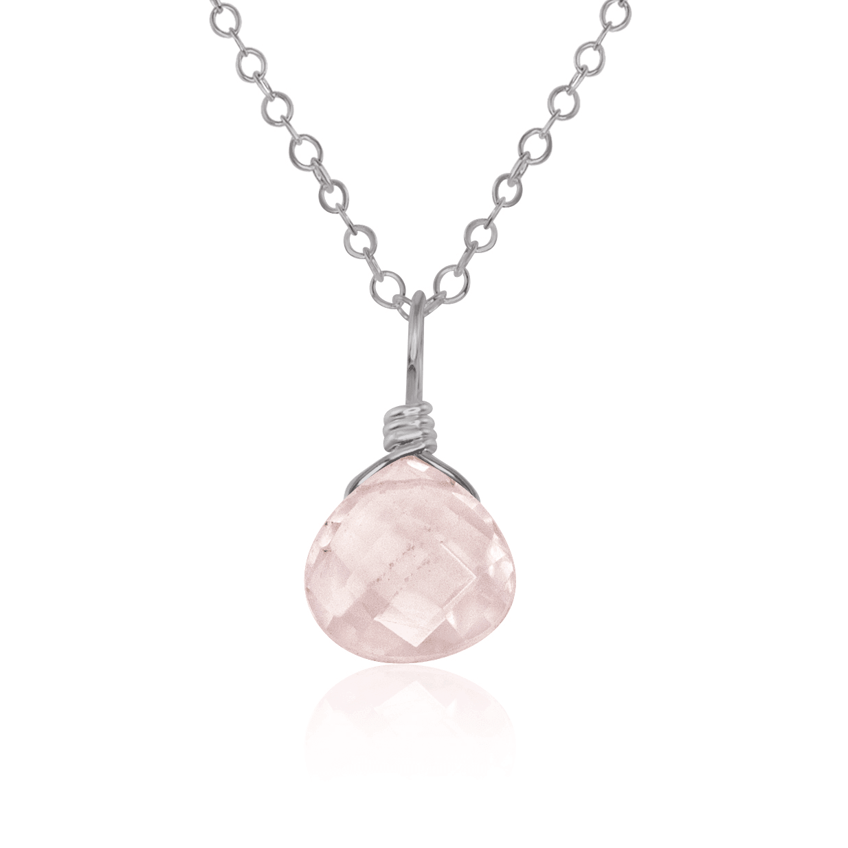 Rose Quartz Teardrop Crystal Pendant Necklace for Women - Healing Stone Jewelry for Love & Positive Energy | Perfect Gift for Valentine's Day, Anniversary & Spiritual Healing