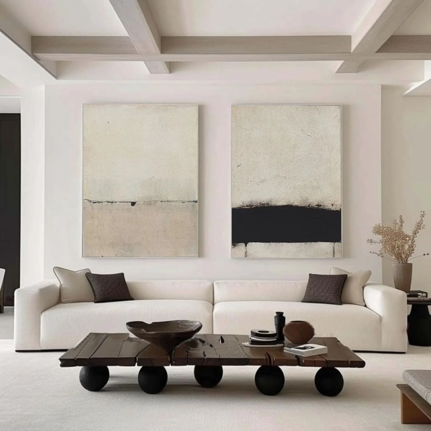 Abstract Tranquility Set of 2 Wall Art Paintings - Modern Minimalist Canvas Prints for Living Room, Bedroom & Office Decor #WS254 | Perfect for Home, Apartment & Workspace Aesthetic Enhancement