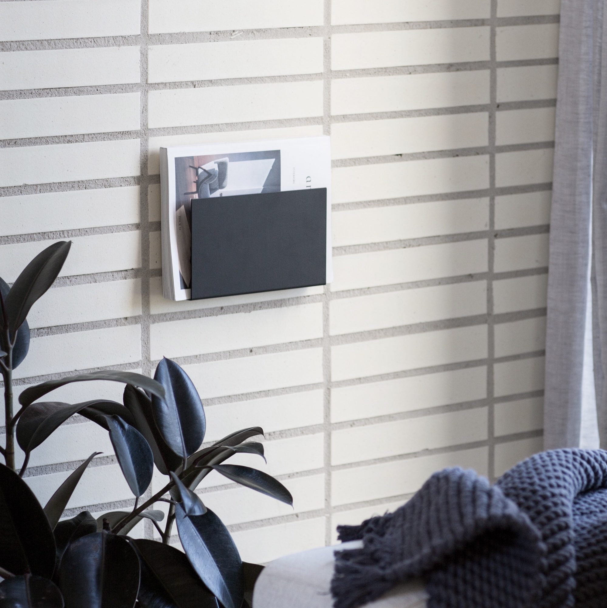Wall Mounted Magazine Holder - Black Metal Organizer for Books, Newspapers & Mail - Perfect for Living Room, Office & Bedroom Storage
