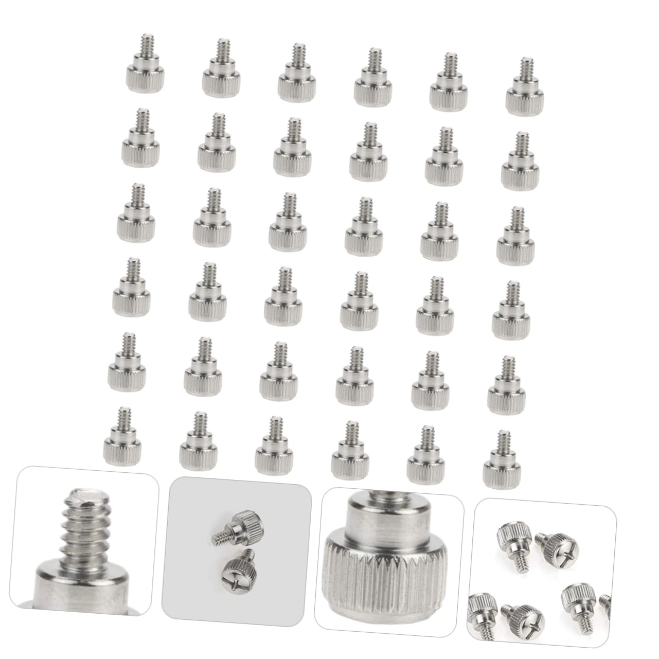 100pcs Silver Thumb Screw Knurled Thumbscrew for PC Case - Durable Computer Accessory for Easy Assembly | Perfect for DIY PC Builds, Server Racks & Electronics Projects
