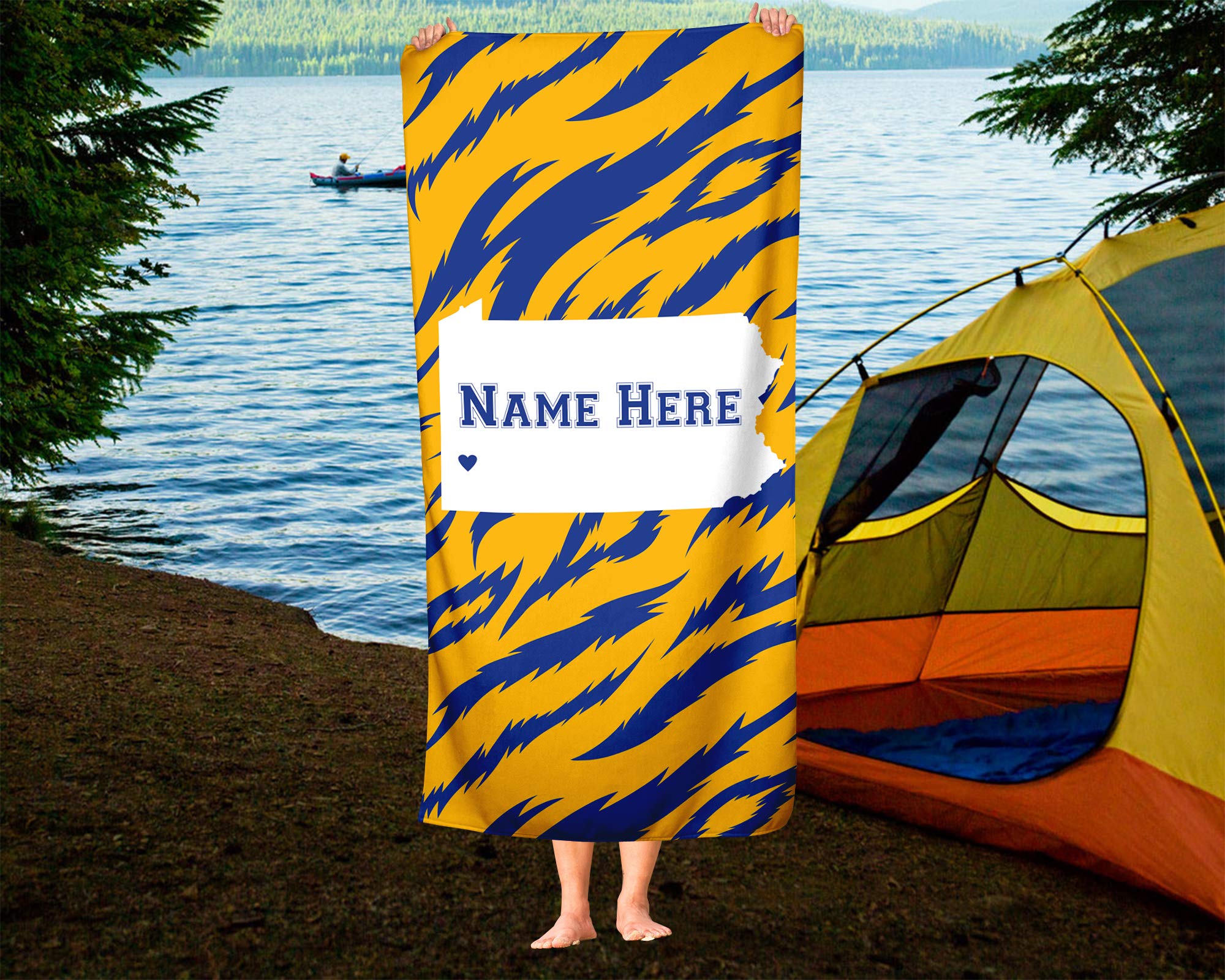 Custom Pittsburgh Pennsylvania State Pride Beach & Bath Towel - Personalized Medium & Large Towels for Adults & Kids - Perfect for College Football, Basketball Fans, Pool Parties & Home Decor