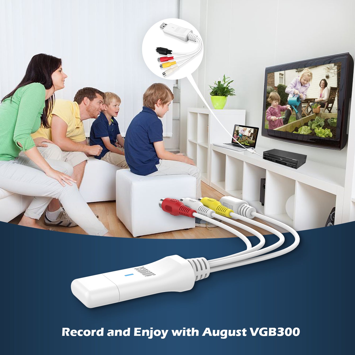VHS to DVD Digital Video Converter - VGB300 USB 2.0 Capture Device for Windows & Mac | Convert Old Tapes to Digital Files | Perfect for Home Movies, Family Archives & Video Preservation [Refurbished]