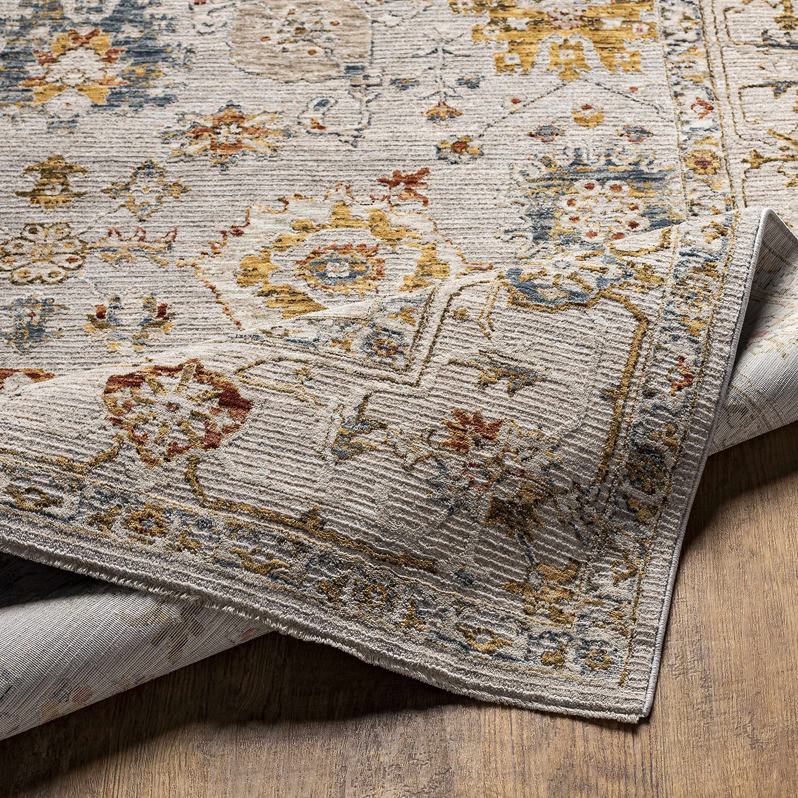Hauteloom Calingcuan Soft Area Rug for Living Room & Bedroom - Beige, Blue, Red - 2'7
