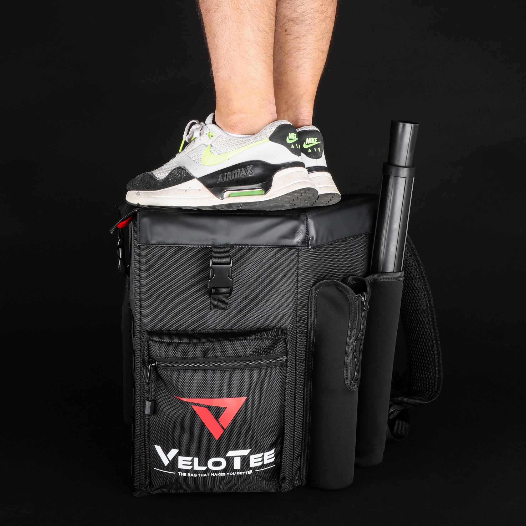 VeloTee 2.0 Baseball & Softball Bat Bag with Adjustable Batting Tee - Durable Sports Equipment for Training & Games - Perfect for Baseball Players & Coaches