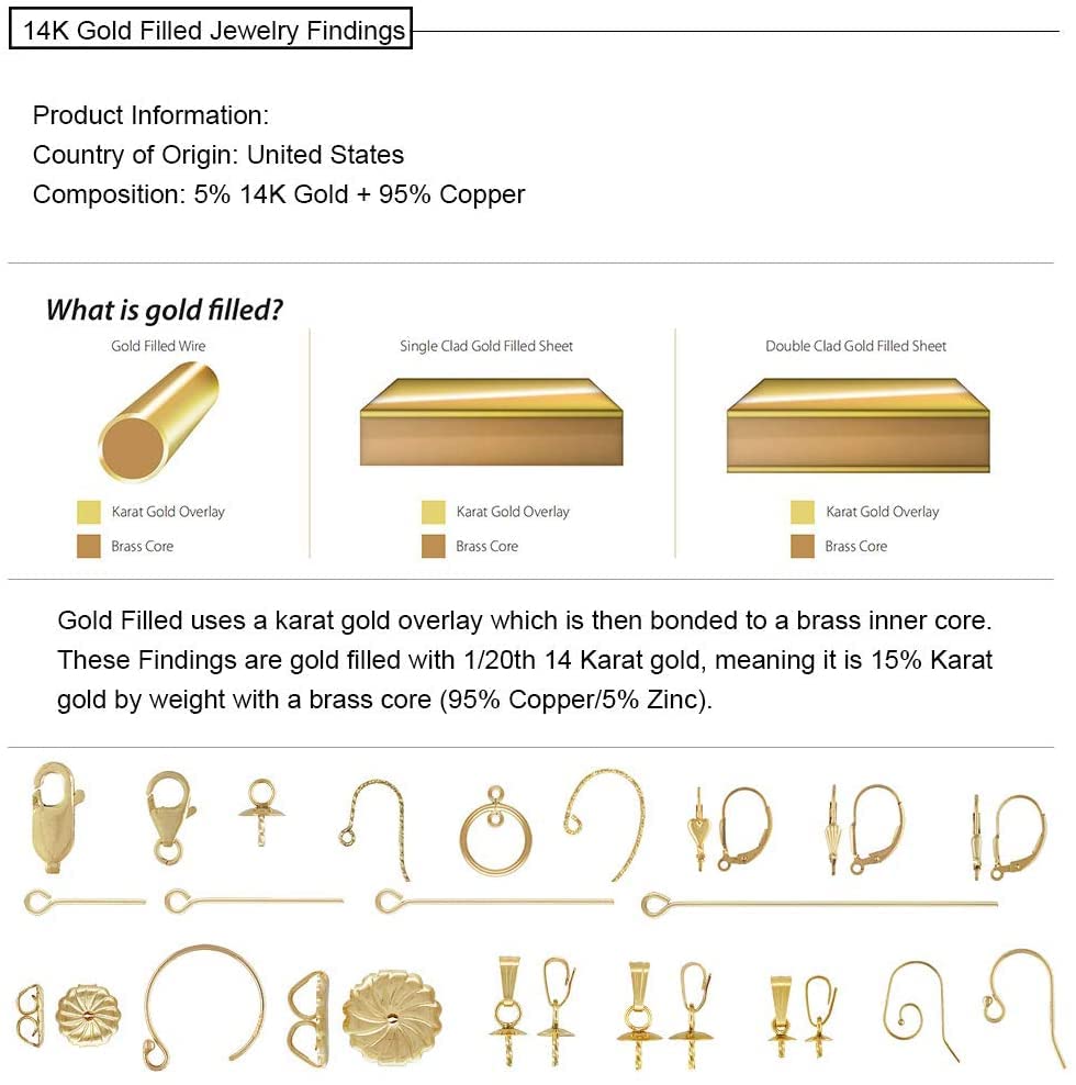 Regal Findings - 4 Pack (2 Pairs) Gold Filled Fleur De Lis Ear Wire Lever Back Clip Earring Connectors with Closed Ring - 17x10mm - Wide Opening & Strong Hinged Closure - Perfect for DIY Jewelry Making, Earring Repair, and Crafting Elegant French-Inspired Accessories
