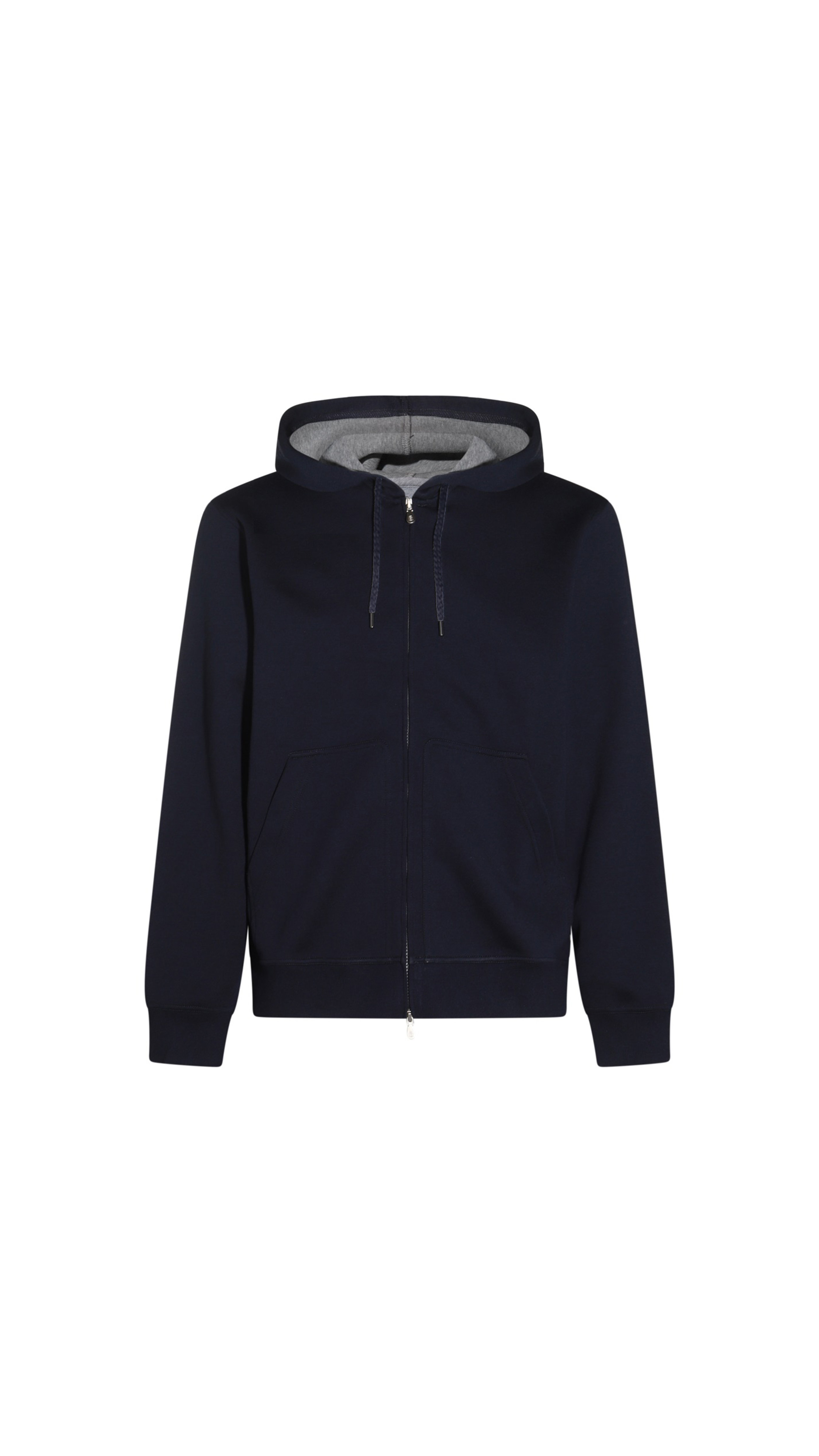 Premium Cotton Cashmere Silk French Terry Double Cloth Zip-Up Hooded Sweatshirt - Cobalt Blue | Cozy Winter Wear & Casual Street Style Outfit
