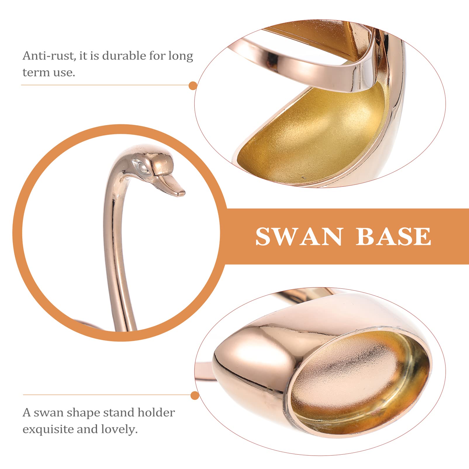 Elegant Stainless Steel Swan Spoon Rest & Table Decor - Rose Gold Coffee Spoon Holder, Fruit Fork Stand, Dessert Spoon Rest for Dining Table, Kitchen, Party, Wedding Decor