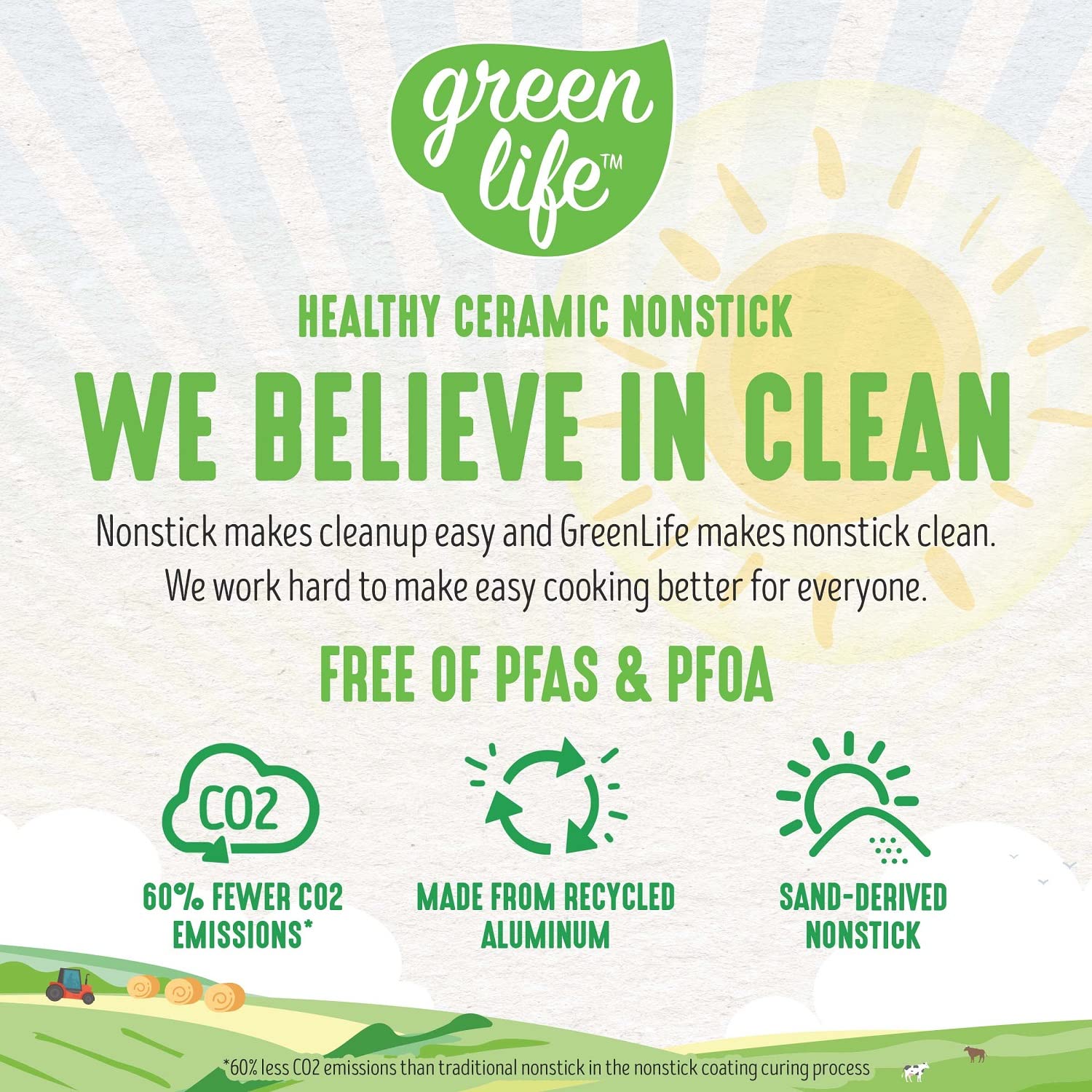 GreenLife Healthy Ceramic Nonstick 12-Piece Cookware Set - Stainless Steel Handles, PFAS-Free, Dishwasher & Oven Safe - Perfect for Frying, Boiling & Baking - Yellow Pots and Pans for Modern Kitchens