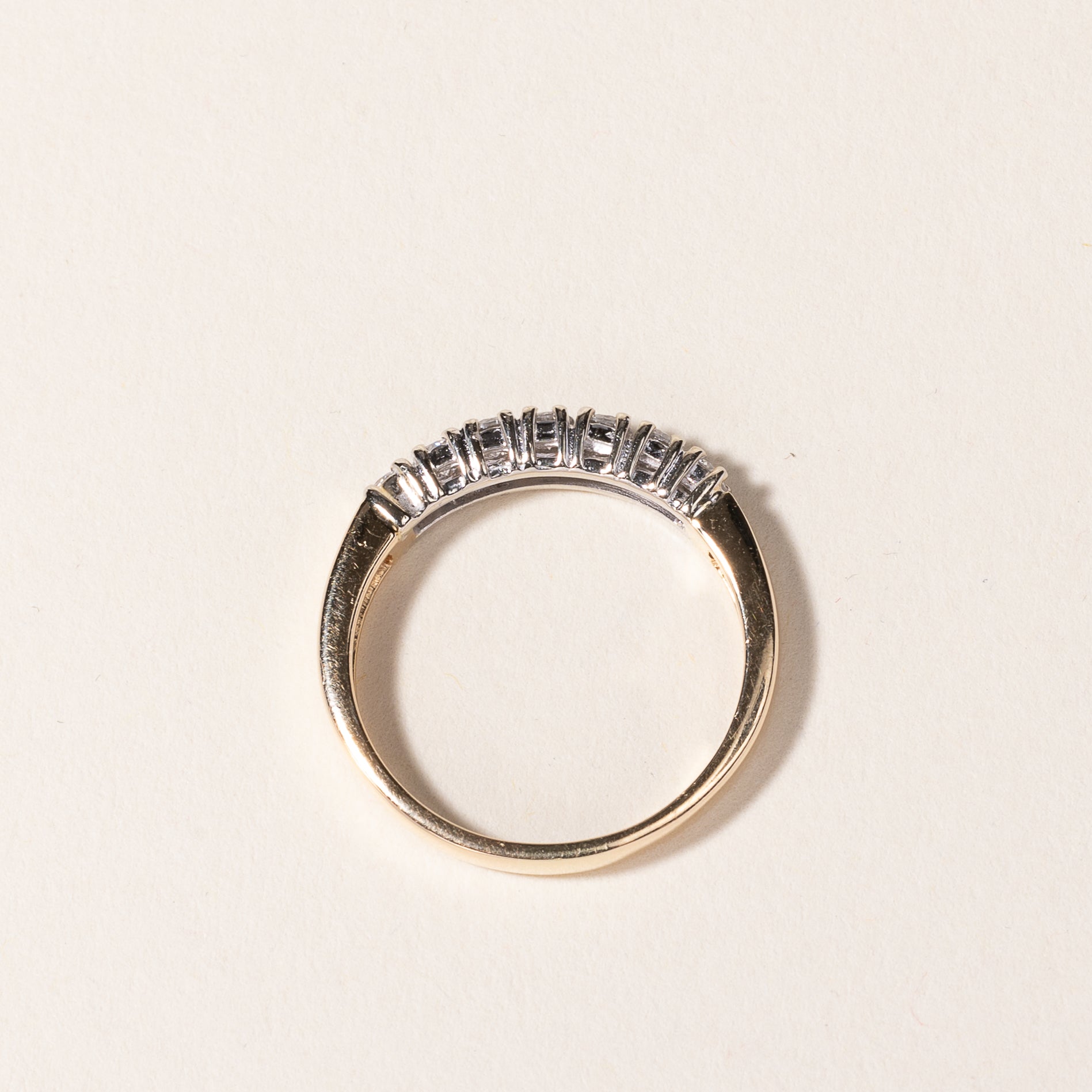 14K Yellow Gold Seven Stone Diamond Band Ring - 0.56 Carat Total Weight (CTW) - Size 8.5 - Elegant Wedding Band, Anniversary Gift, or Everyday Luxury Jewelry for Women