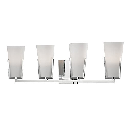 Polished Chrome Bathroom Vanity Light Fixture - 26 Inch Wide 4-Light Xenon Bulb for Modern Bathroom & Powder Room Lighting | Perfect for Home Renovation & Spa-Style Decor