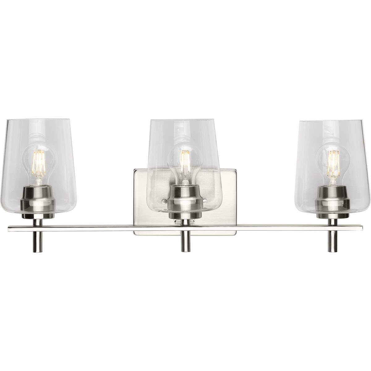 Progress Lighting P300362-009 Calais Bath & Vanity Light Fixture in Brushed Nickel - Modern Bathroom Lighting for Vanity Mirror & Sink Area