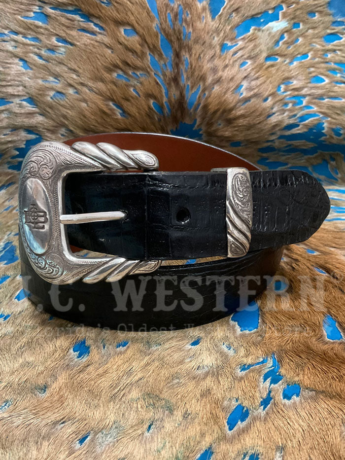 Lucchese W9401D Ultra Belly Caiman Western Belt for Men - Genuine Black Alligator Leather Cowboy Belt - Perfect for Western Wear, Rodeo, and Country Fashion