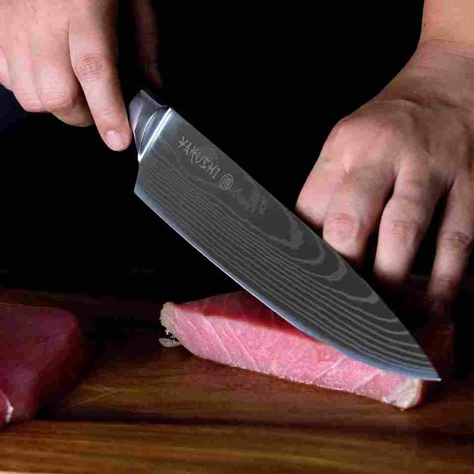 Yakushi™ Classic Chef Knife - 8 Inch Professional Kitchen Knife for Cooking, Slicing, Dicing - High Carbon Stainless Steel Blade with Ergonomic Handle - Perfect for Home Chefs & Professional Kitchens