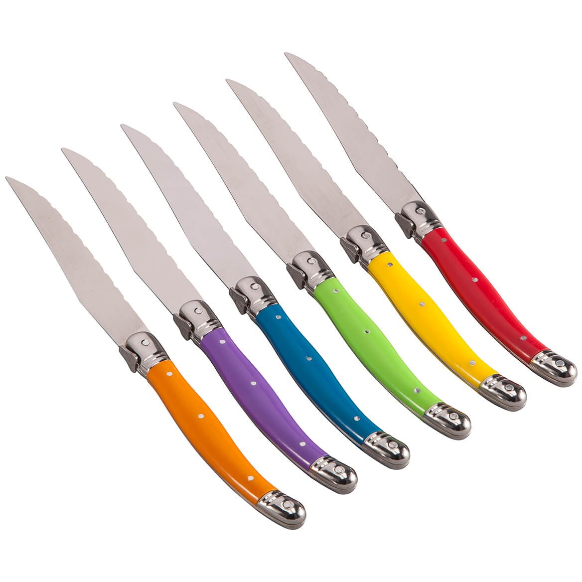 Premium Set of 6 Stainless Steel Steak Knives - French Provence Style - Perfect for Steak Dinners, BBQ Parties & Fine Dining Experience