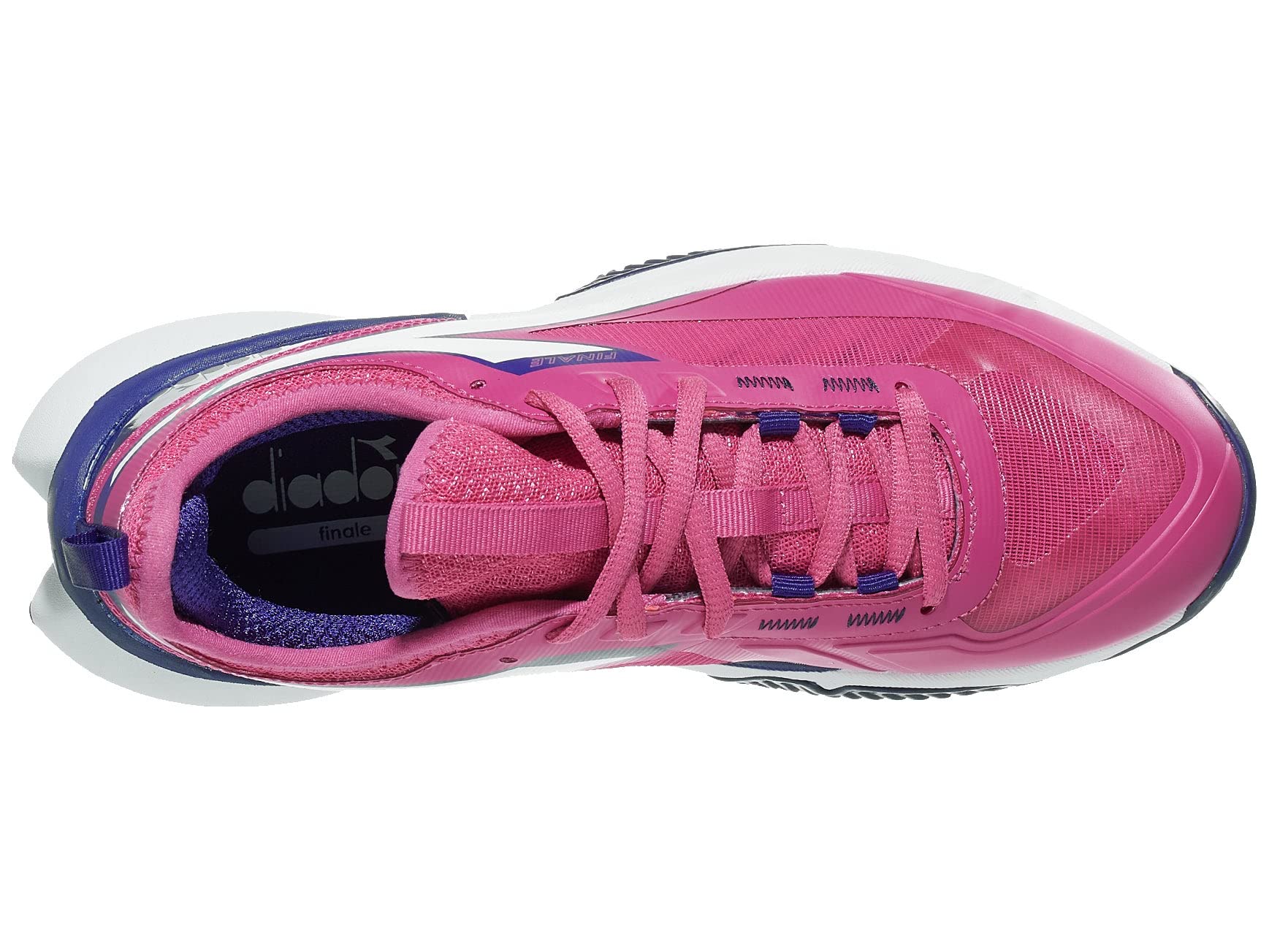 Diadora Finale W Clay Tennis Shoes for Women - Pink Yarrow/White/Bluepri - Lightweight & Durable Court Shoes for Clay Courts | Perfect for Competitive Matches & Training Sessions