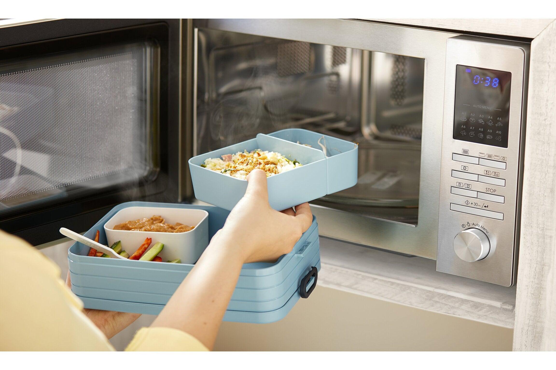 Mepal Bento Lunch Box - Leak-Proof, Microwave Safe, Eco-Friendly Food Container for Adults & Kids - Nordic Blue Design - Perfect for School, Office, Picnics & Meal Prep